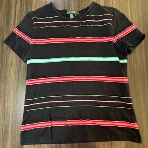 Lauren Ralph Lauren Striped‎ T-Shirt Cotton Short Sleeve Top Tee Size M